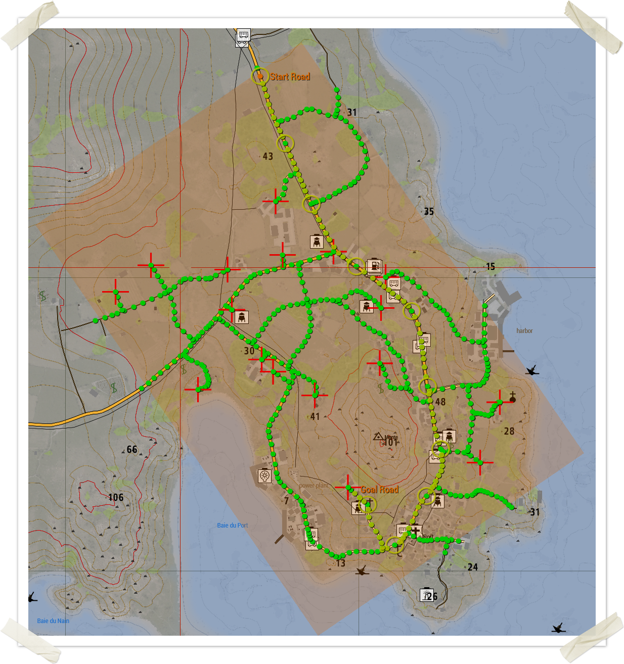 Arma 3 road-network pathfinding visualization